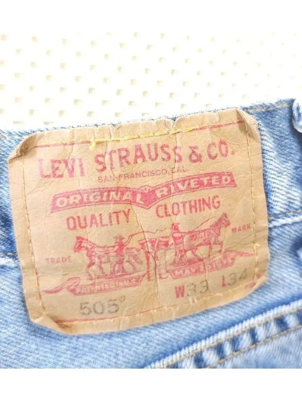 Levi's 505 Regular Fit Light Blue Denim Jeans 33x34